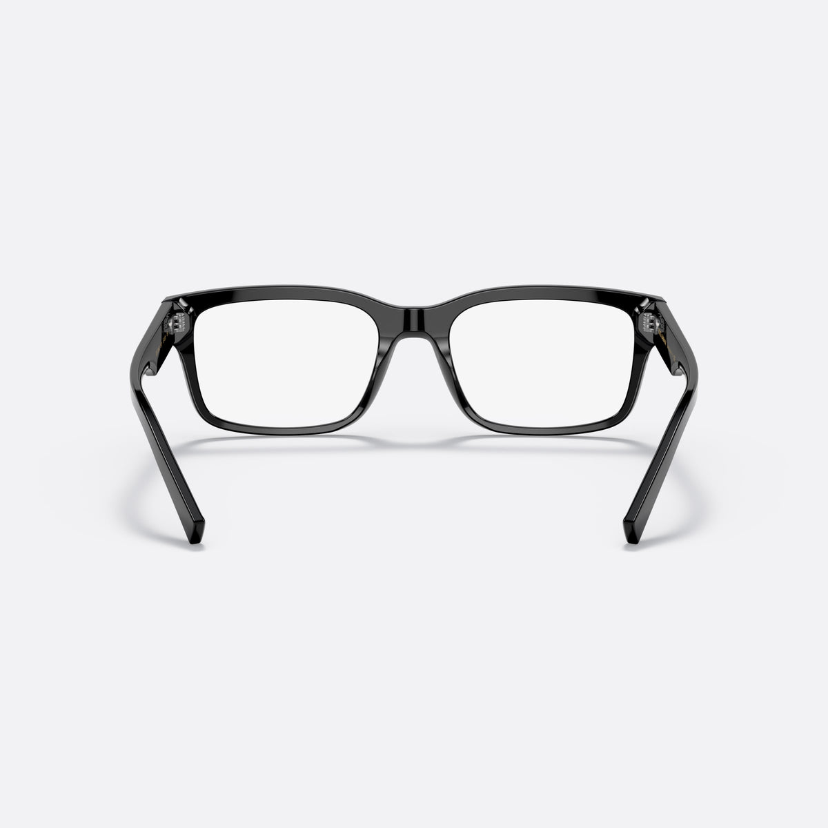 Dolce & Gabbana DG3352 501 eyeglasses, black rectangular frame for men, plain bridge, integrated into front, clear lenses