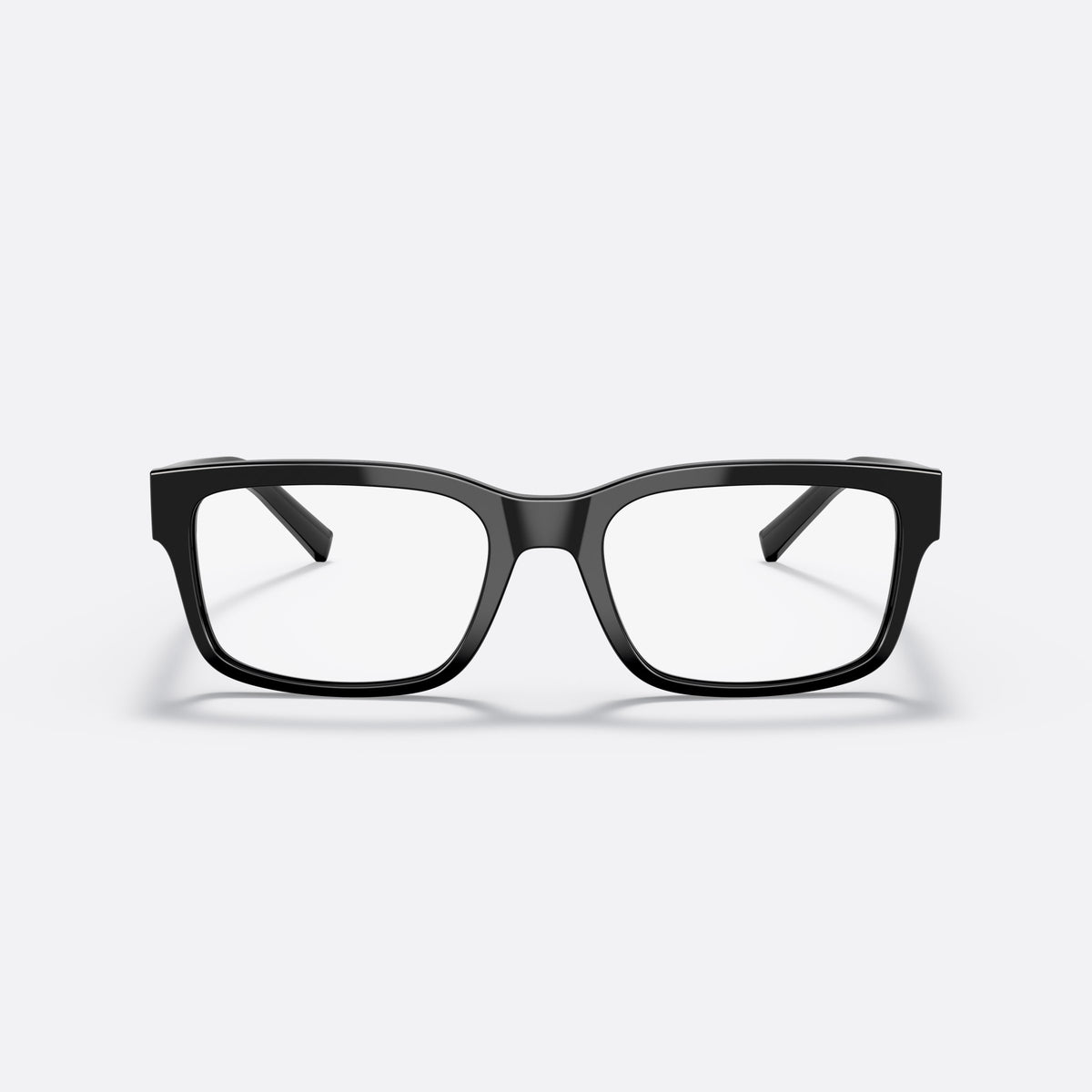 Dolce & Gabbana DG3352 501 eyeglasses, black rectangular frame for men, plain bridge, integrated into front, clear lenses