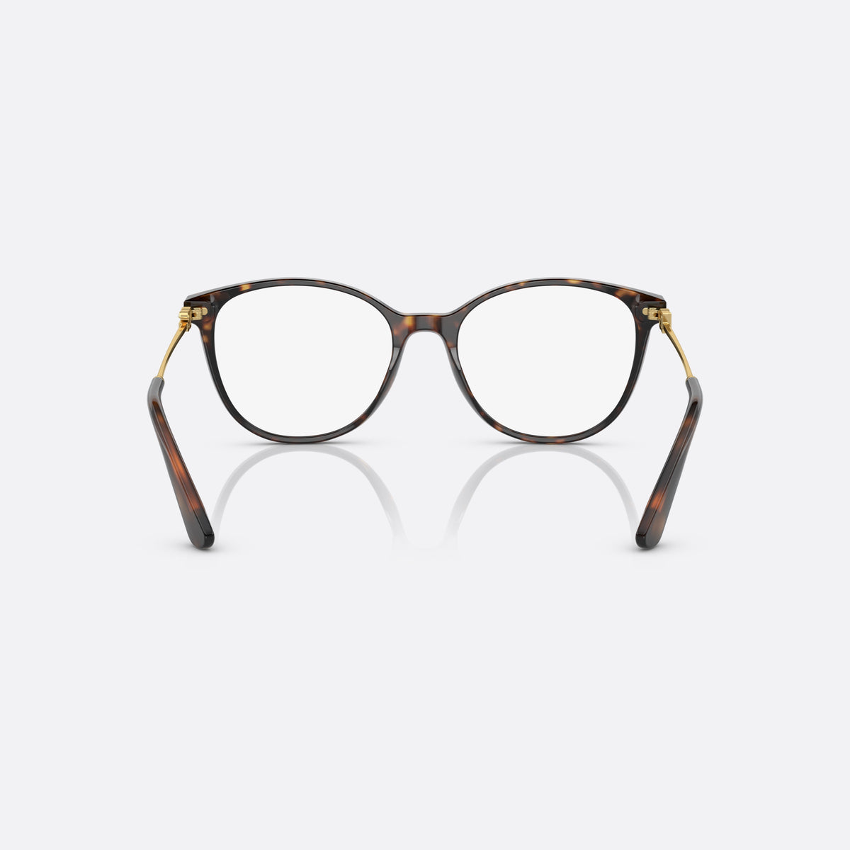 Dolce & Gabbana DG3363 502 eyeglasses, havana butterfly frame for women, plain bridge, brand logo plaque on hinges