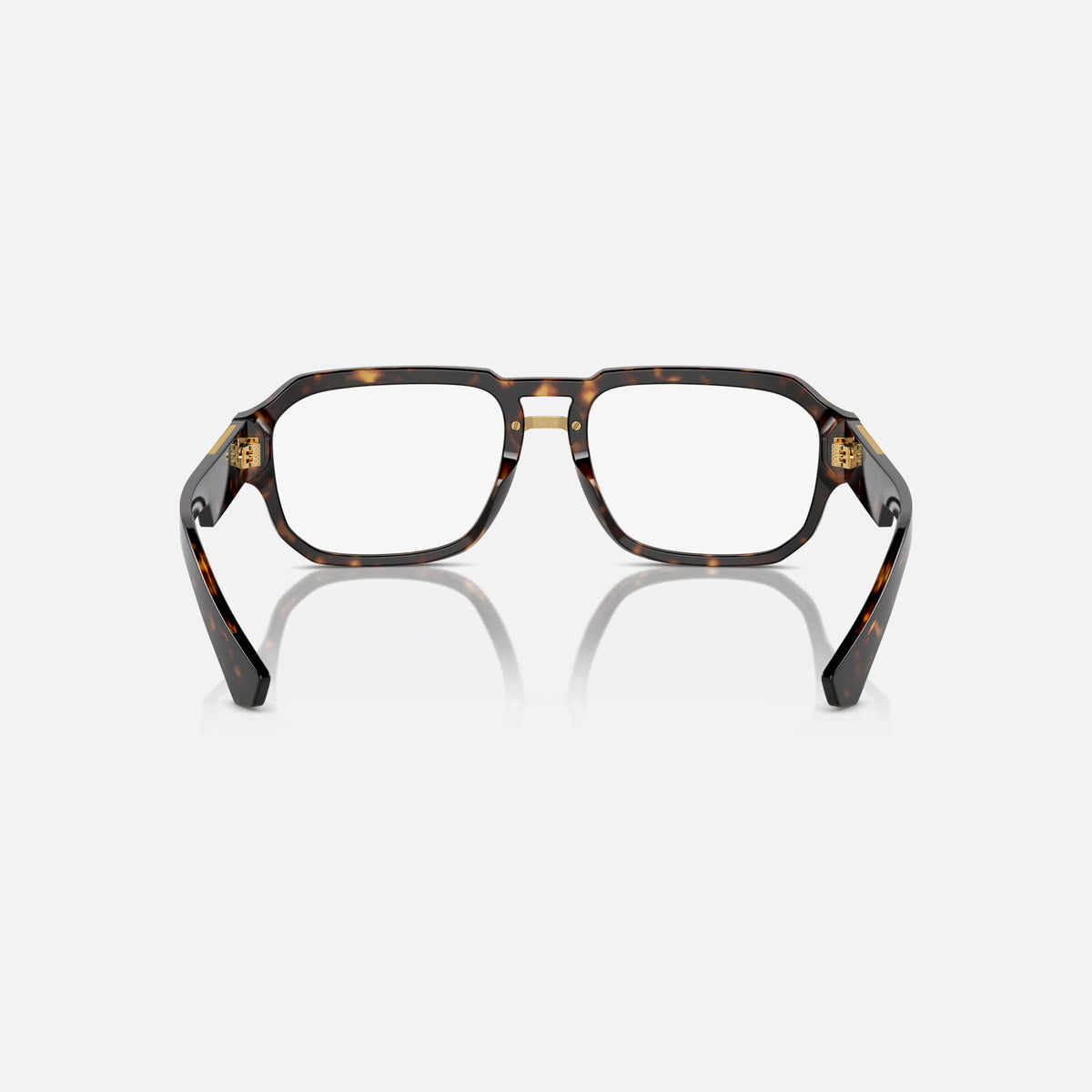 Dolce & Gabbana DG3389 502 eyeglasses, havana pilot frame for men, brand logo on temples, wide temples with plaque