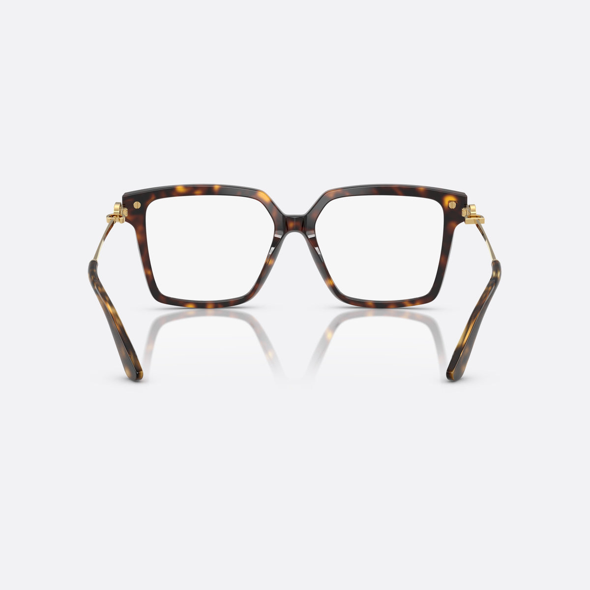 Rame ochelari de vedere Dolce & Gabbana DG3397 502, patrati havana, pentru femei, punte dublă simplă, plăcuță cu logoul brandului pe balama