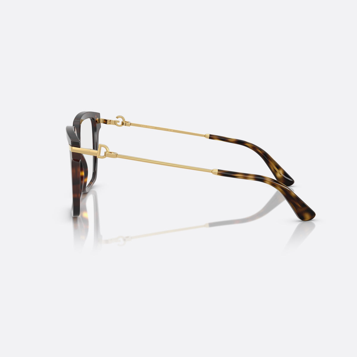 Rame ochelari de vedere Dolce & Gabbana DG3397 502, patrati havana, pentru femei, punte dublă simplă, plăcuță cu logoul brandului pe balama