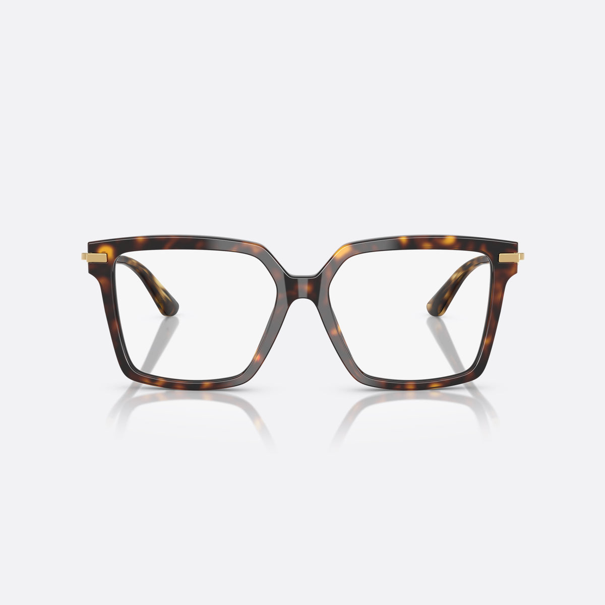 Rame ochelari de vedere Dolce & Gabbana DG3397 502, patrati havana, pentru femei, punte dublă simplă, plăcuță cu logoul brandului pe balama