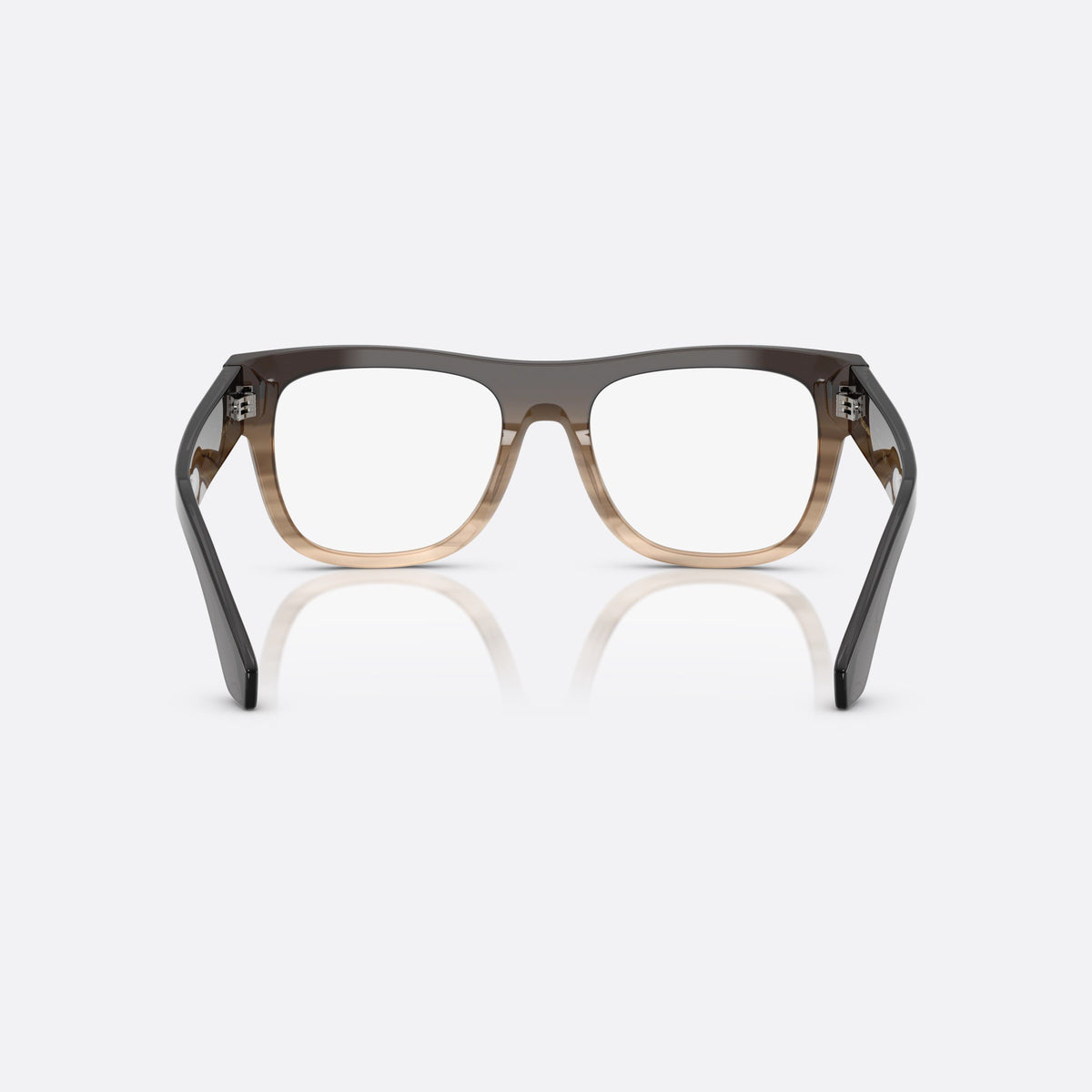 Dolce & Gabbana DG3407 3484 eyeglasses, grey square frame for men, plain double-arch bridge, brand lettering on the temples, back view