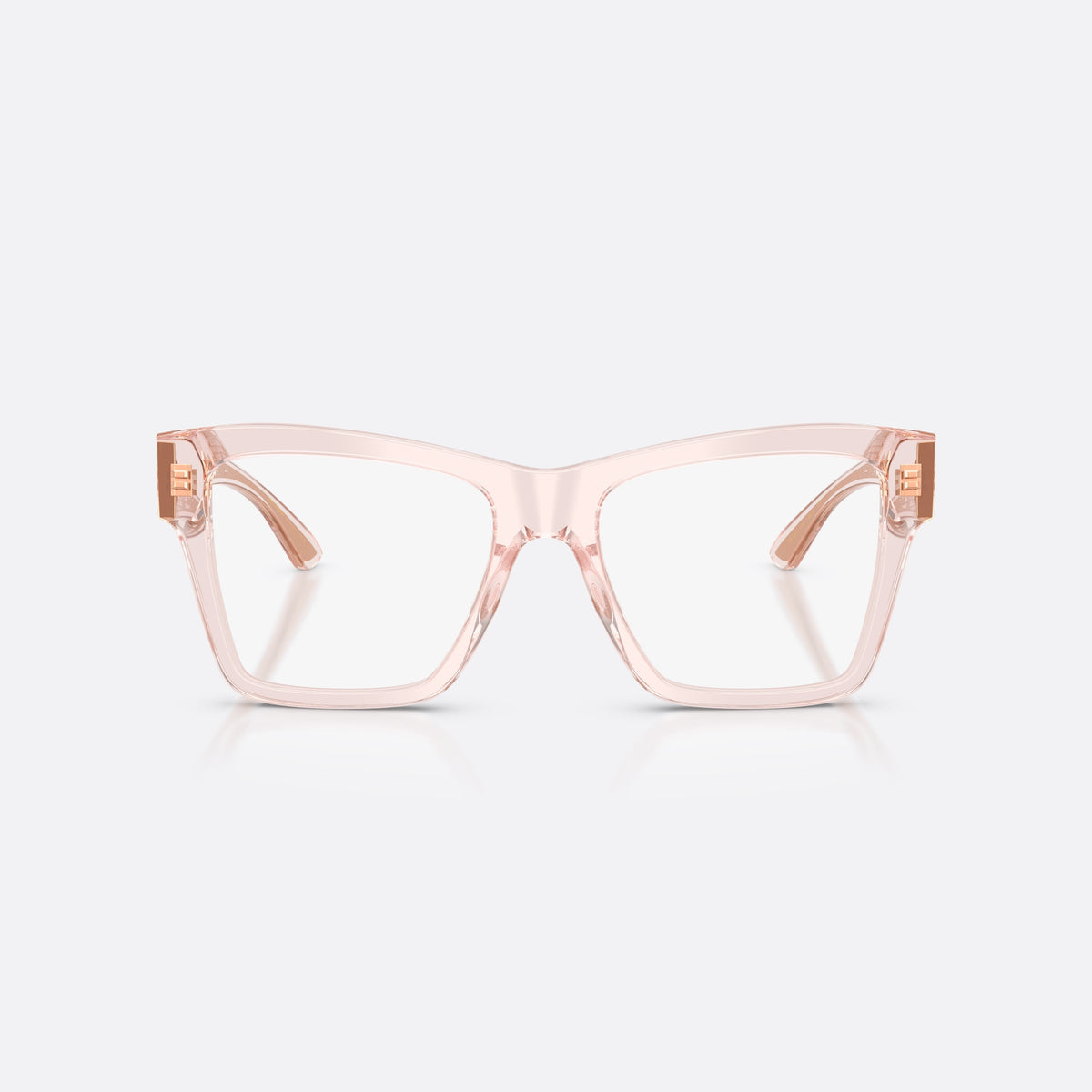 Dolce & Gabbana DG3411 3148 eyeglasses, pink square frame for women, plain bridge with wide top, full-rim thick frame, front view