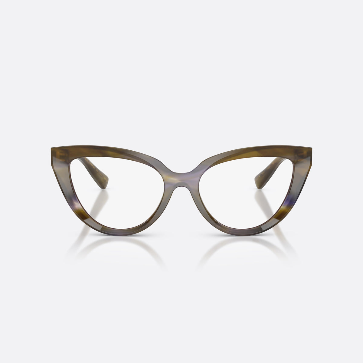 Rame ochelari de vedere Dolce & Gabbana DG3414 3447, cat eye verde, pentru femei, punte simplă, literele brandului pe braț, ramă completă, vedere din față