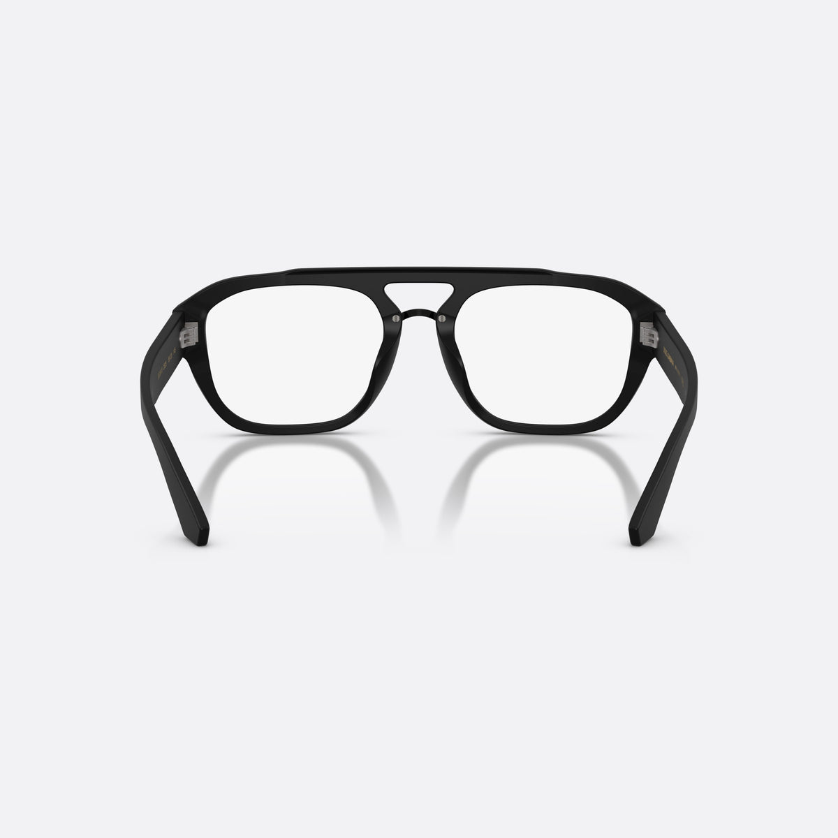Dolce & Gabbana DG3415 2525 eyeglasses, black pilot frame for men, keyhole bridge, brand logo plaque on temple, back view