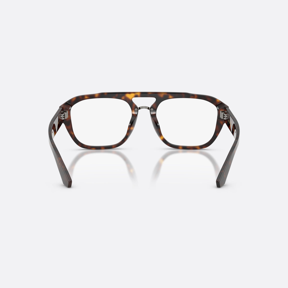 Rame ochelari de vedere Dolce & Gabbana DG3415 502, pilot havana, pentru bărbați, placă cu logo pe braț, brațe late cu capete conice, vedere din spate