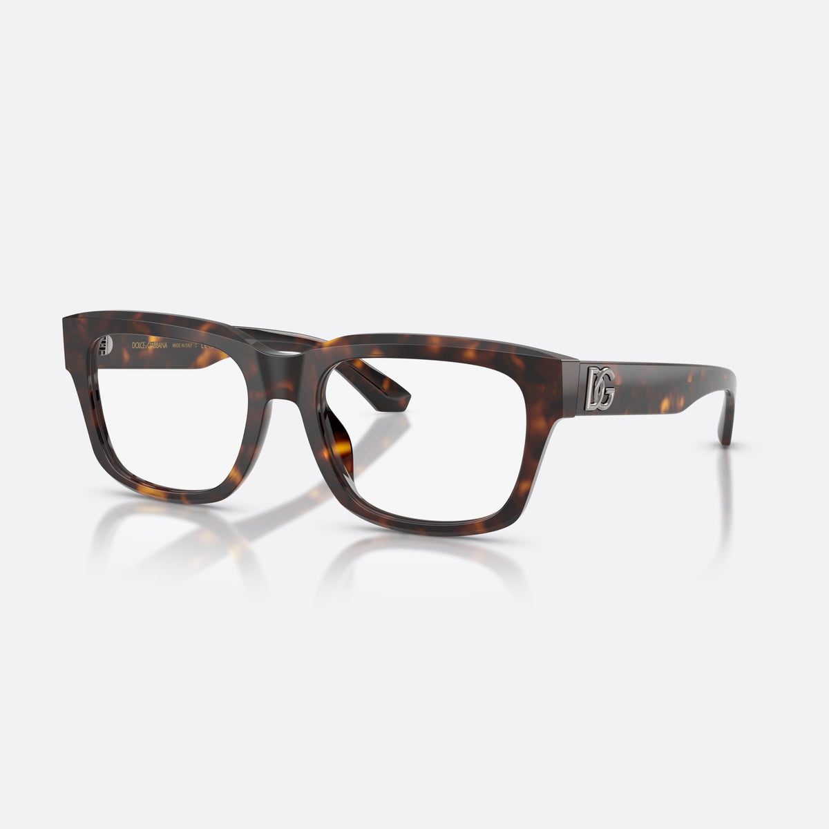 Dolce & Gabbana DG3416 502 eyeglasses, havana rectangle frame for men, plain bridge, acetate integrated, wide flat temples