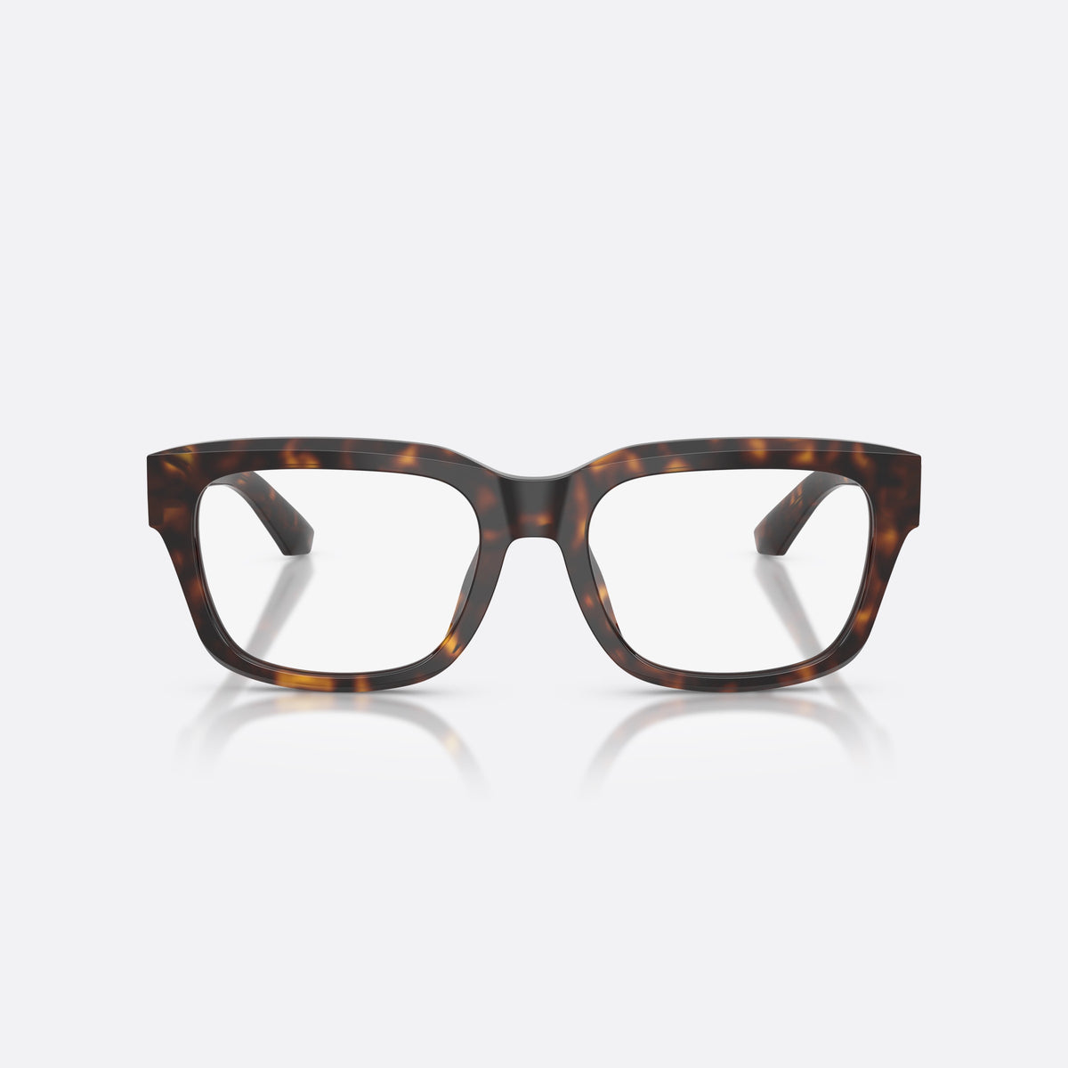Dolce & Gabbana DG3416 502 eyeglasses, havana rectangle frame for men, plain bridge, acetate integrated, wide flat temples, front view