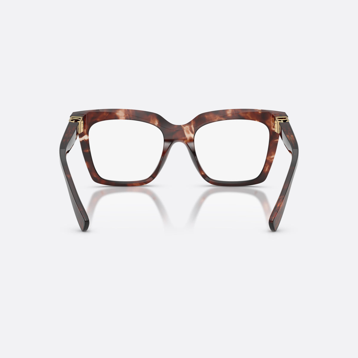 Rame ochelari de vedere Dolce & Gabbana DG3417 3222, patrati roșu, pentru femei, punte simplă, integrată în față, brațe subțiri, conice, vedere din spate