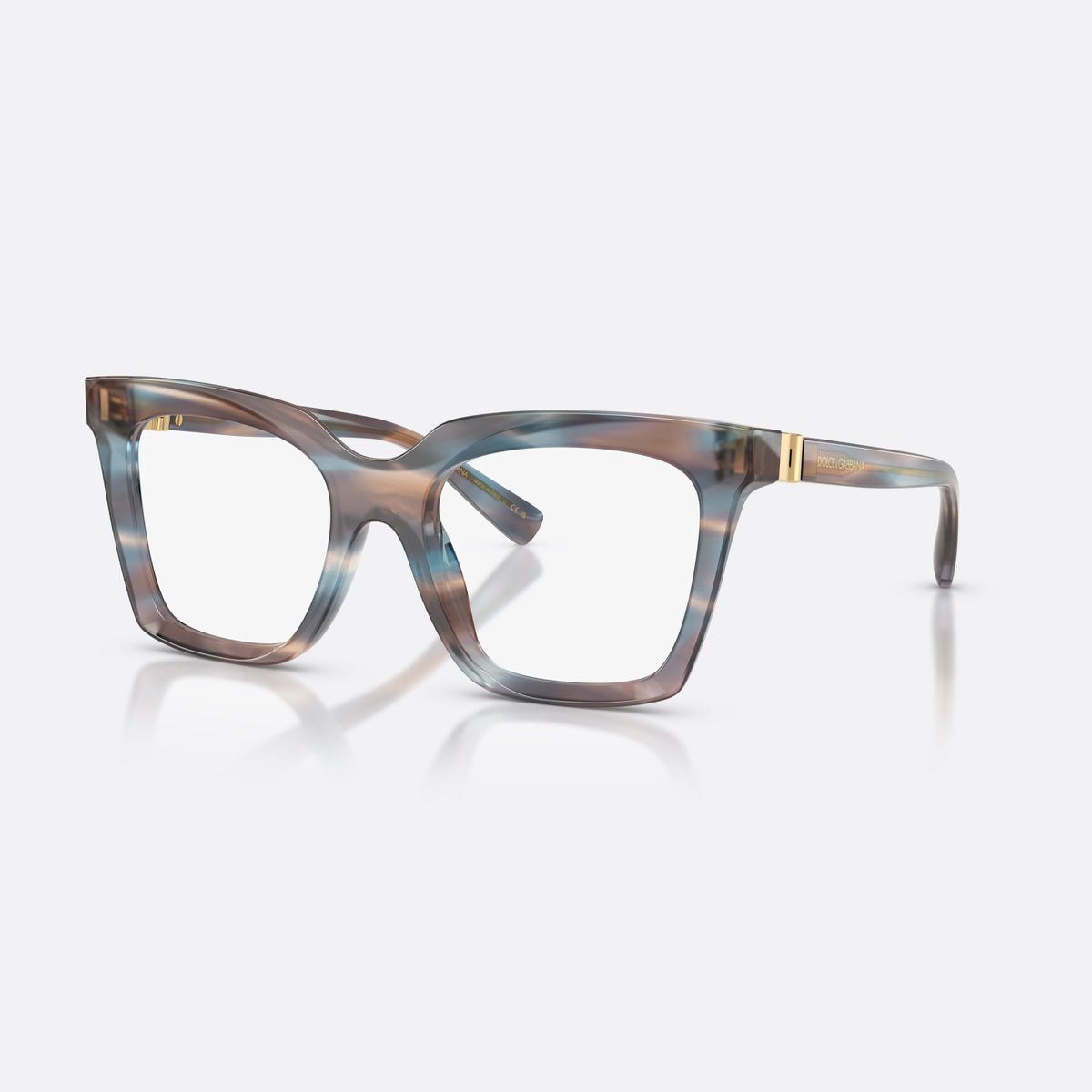 Rame ochelari de vedere Dolce & Gabbana DG3417 3448, patrati albastru, pentru femei, punte simplă cu arc dublu, literele brandului pe brațe
