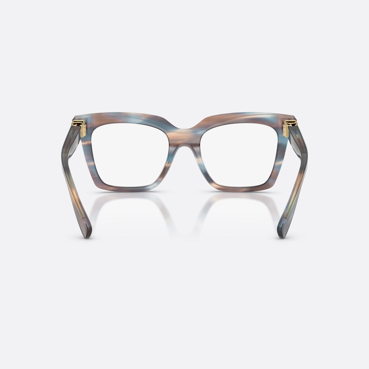 Rame ochelari de vedere Dolce & Gabbana DG3417 3448, patrati albastru, pentru femei, punte simplă cu arc dublu, literele brandului pe brațe, vedere din spate