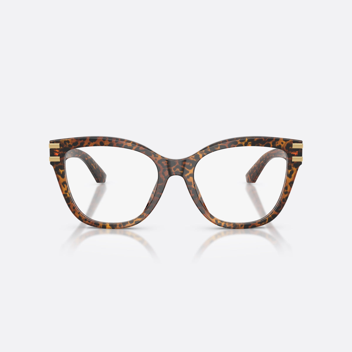 Rame ochelari de vedere Dolce & Gabbana DG3418 3470, fluture maro, pentru femei, punte simplă, placă cu logo pe braț, lentile transparente, vedere din față