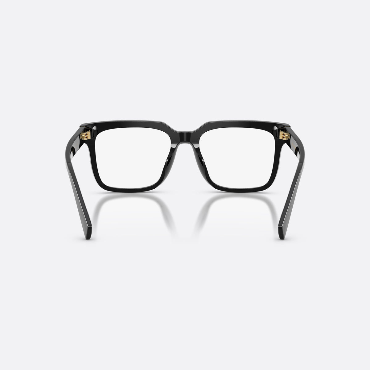 Dolce & Gabbana DG3422 501 eyeglasses, black square frame for men, plain bridge, brand lettering on temples, full rim frame, back view