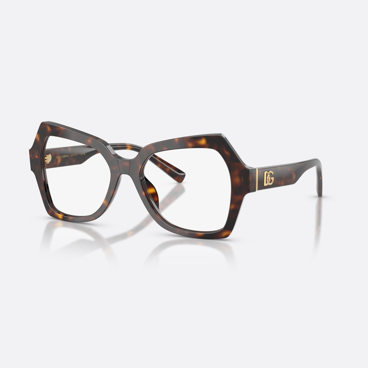 Dolce & Gabbana DG3429 502 eyeglasses, havana butterfly frame for women, plain bridge, brand logo on temple, full rim