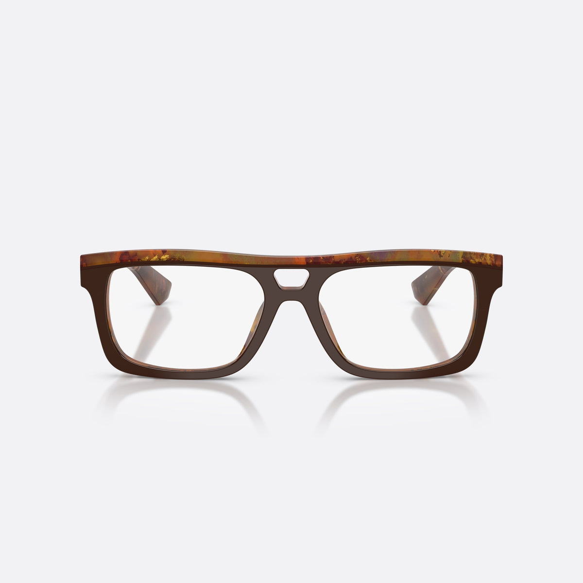 Rame ochelari de vedere Dolce & Gabbana DG3431 3456, rectangulari maro, pentru bărbați, punte keyhole, literele brandului pe brațe, ramă completă, vedere din față