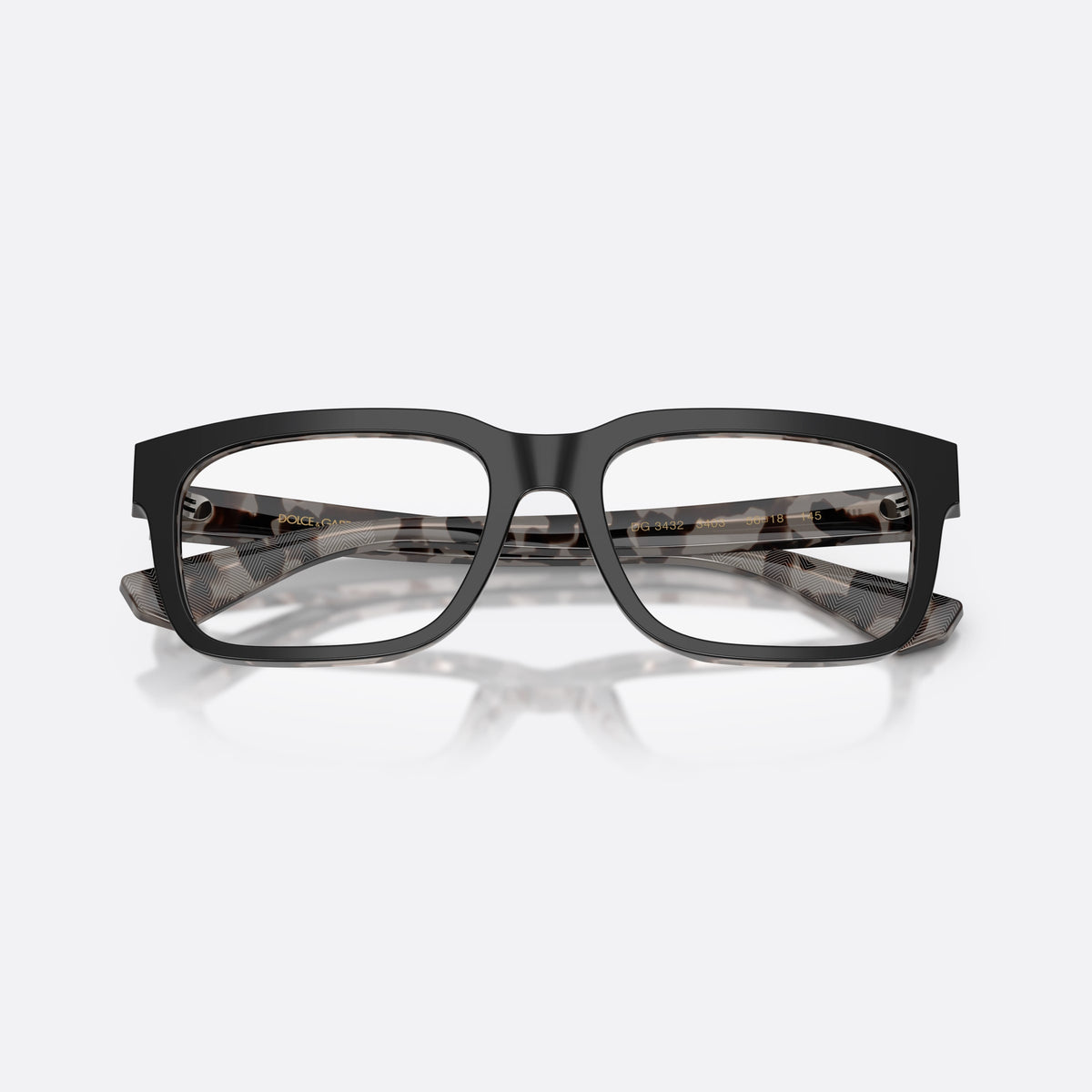 Rame ochelari de vedere Dolce & Gabbana DG3432 3403, rectangulari negru, pentru bărbați, punte simplă, literele brandului pe brațe, ramă completă, cu brațele pliate
