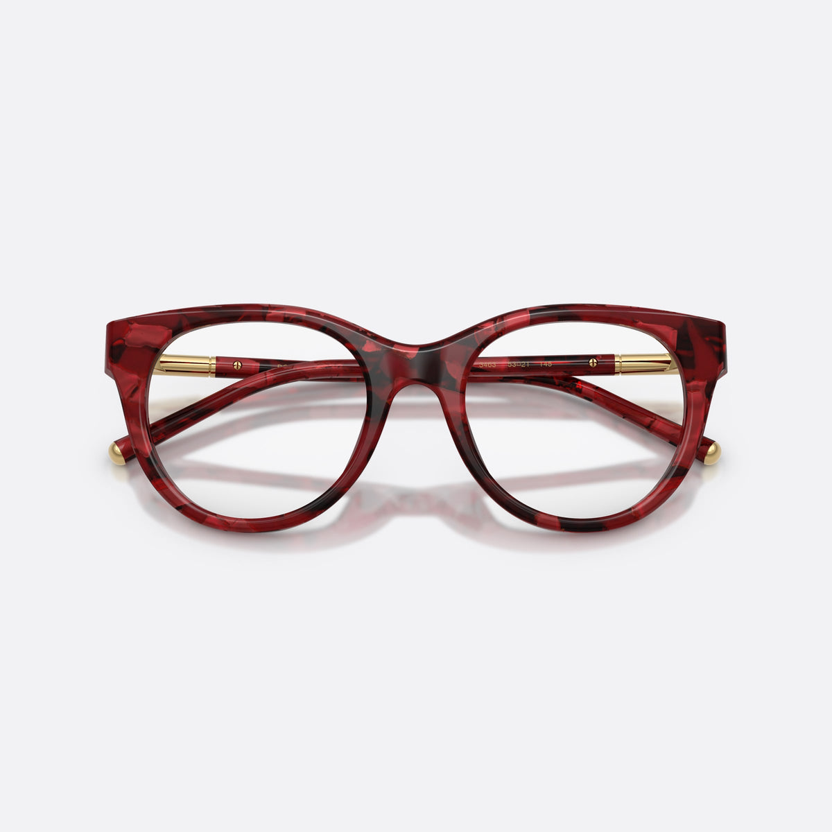 Dolce & Gabbana DG3433 3463 eyeglasses, red phantos frame for women, plain bridge, brand lettering on temple, full rim, folded