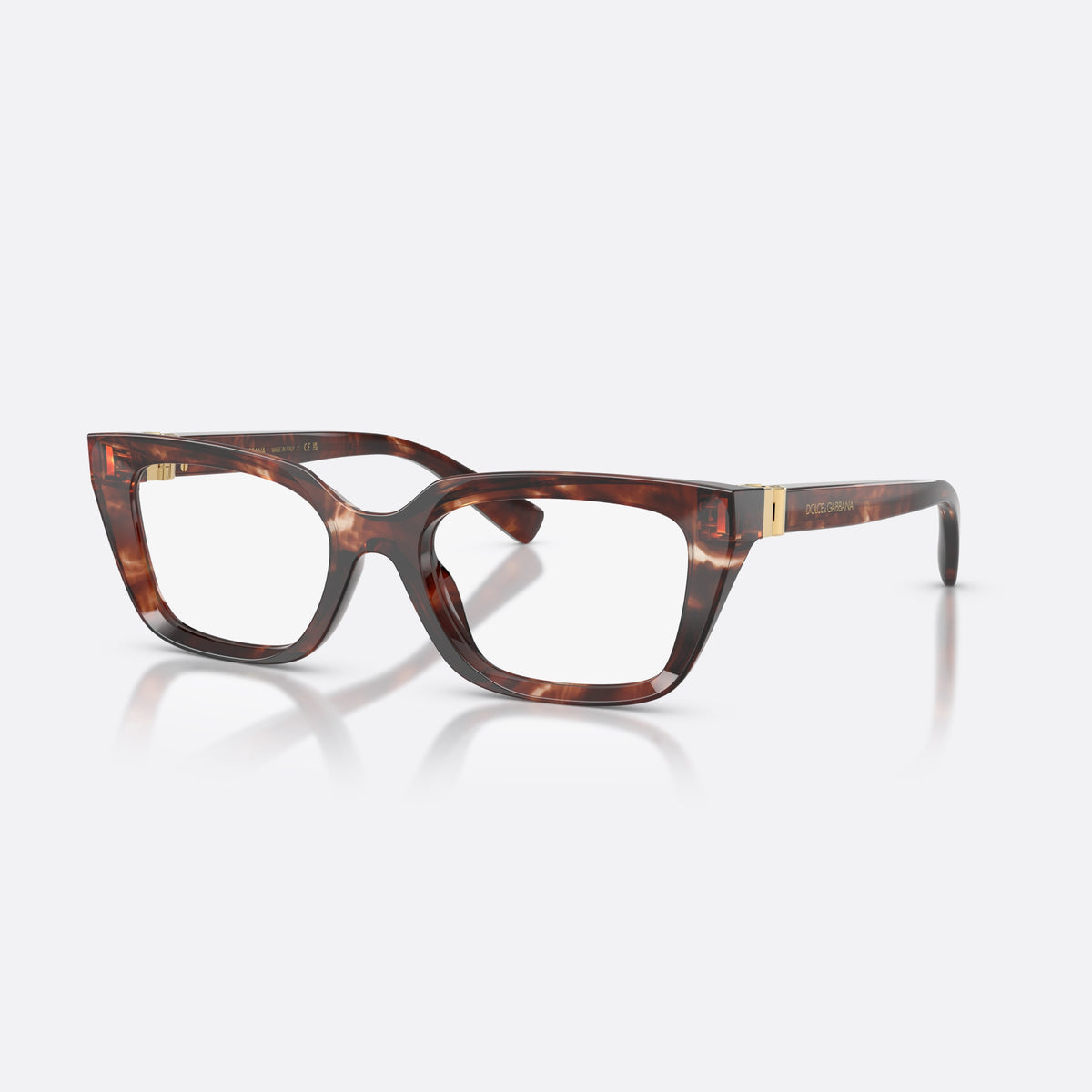 Rame ochelari de vedere Dolce & Gabbana DG3436 3222, rectangulari roșu, pentru femei, punte simplă tip șa, literele brandului pe brațe