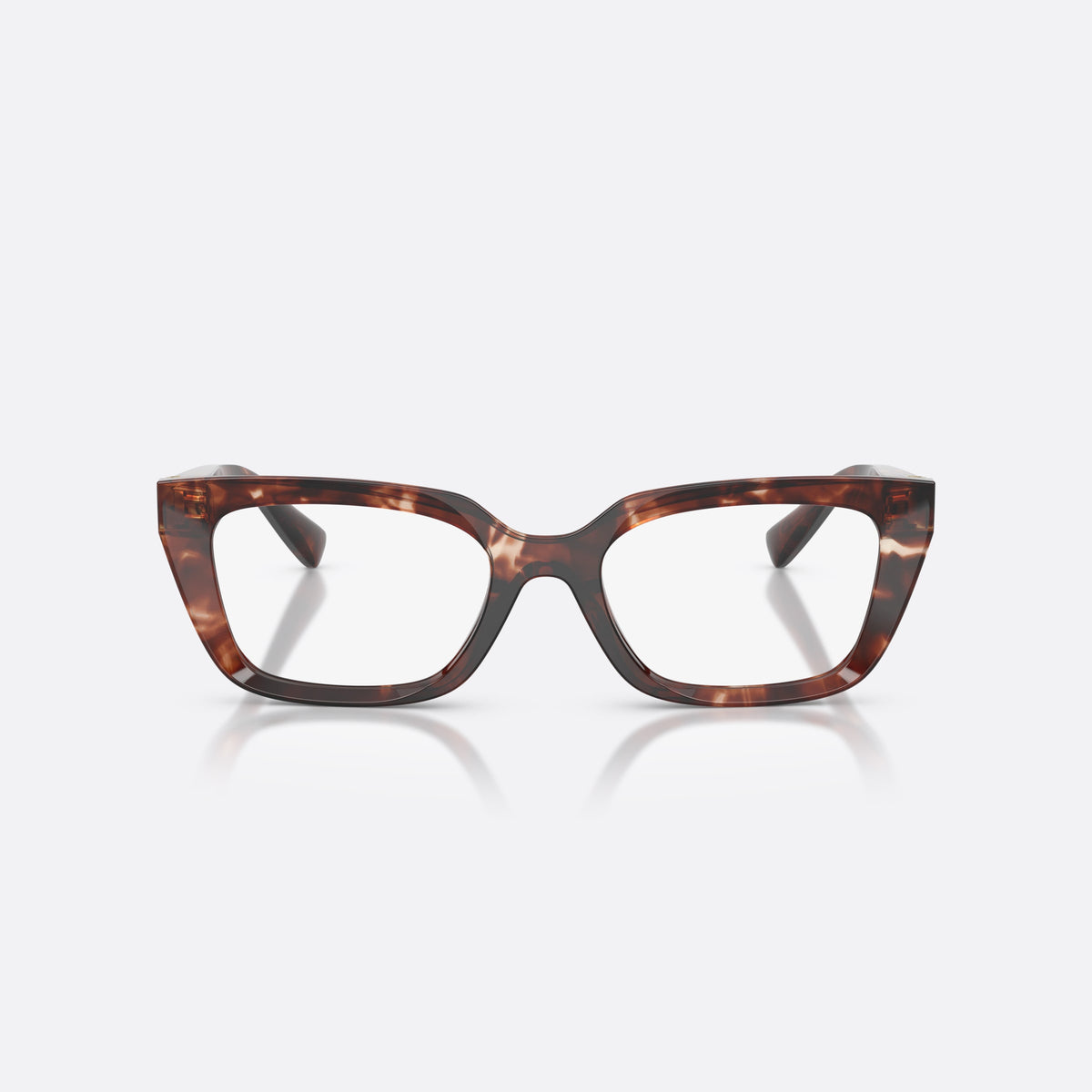Dolce & Gabbana DG3436 3222 eyeglasses, red rectangle frame for women, plain saddle-style bridge, brand lettering on temples, front view