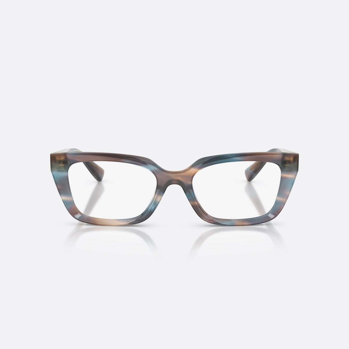 Dolce & Gabbana DG3436 3448 eyeglasses, blue rectangle frame for women, plain acetate bridge, brand lettering on temples, front view