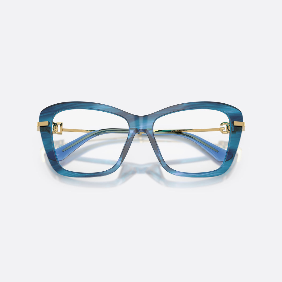 Rame ochelari de vedere Dolce & Gabbana DG3439 3472, patrati albastru, pentru femei, punte dublă cu arc central, ramă completă din acetat, cu brațele pliate