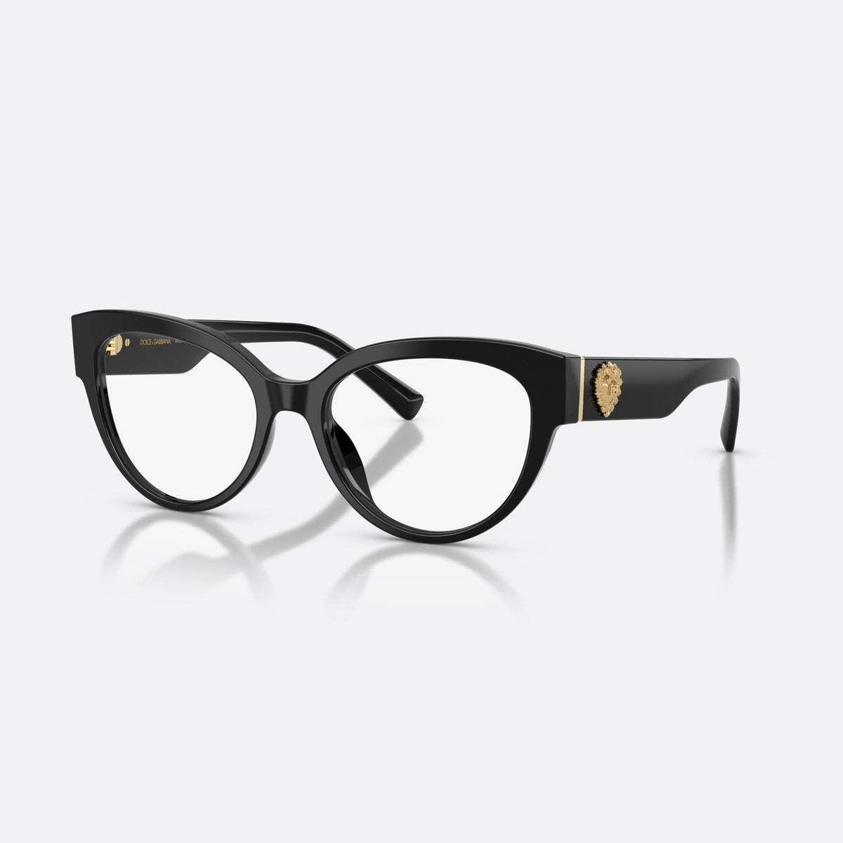 Rame ochelari de vedere Dolce & Gabbana DG3440 501, cat eye negru, pentru femei, punte simplă, literele brandului pe braț, balamale aurii