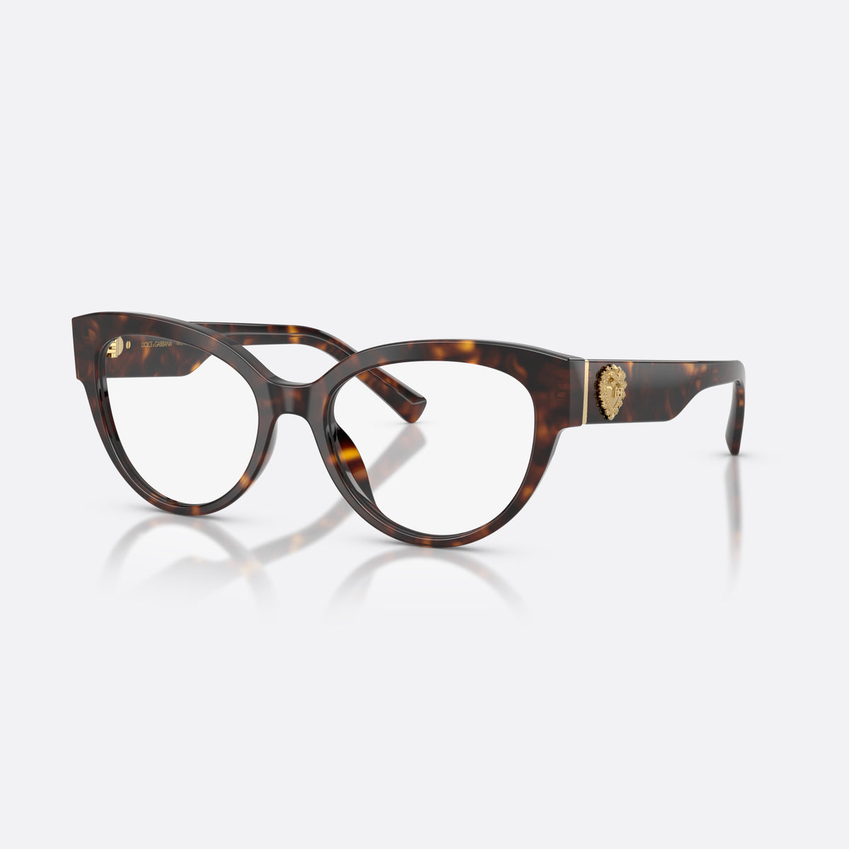 Rame ochelari de vedere Dolce & Gabbana DG3440 502, cat eye havana, pentru femei, punte simplă din acetat, litere ale brandului pe braț