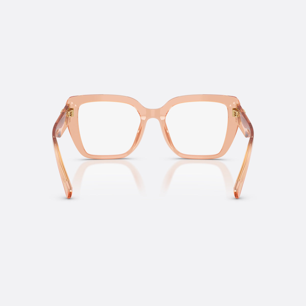 Dolce & Gabbana DG3441 3226 eyeglasses, pink square frame for women, plain bridge with frame-integrated design, full-rim frame, back view