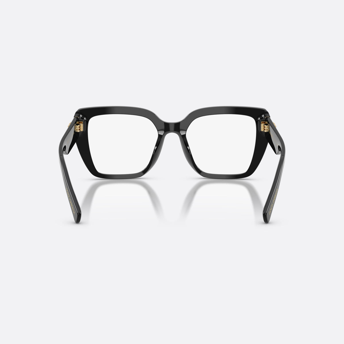Rame ochelari de vedere Dolce & Gabbana DG3441 501, patrati negru, pentru femei, punte simplă, literele brandului pe brațe, ramă completă, vedere din spate