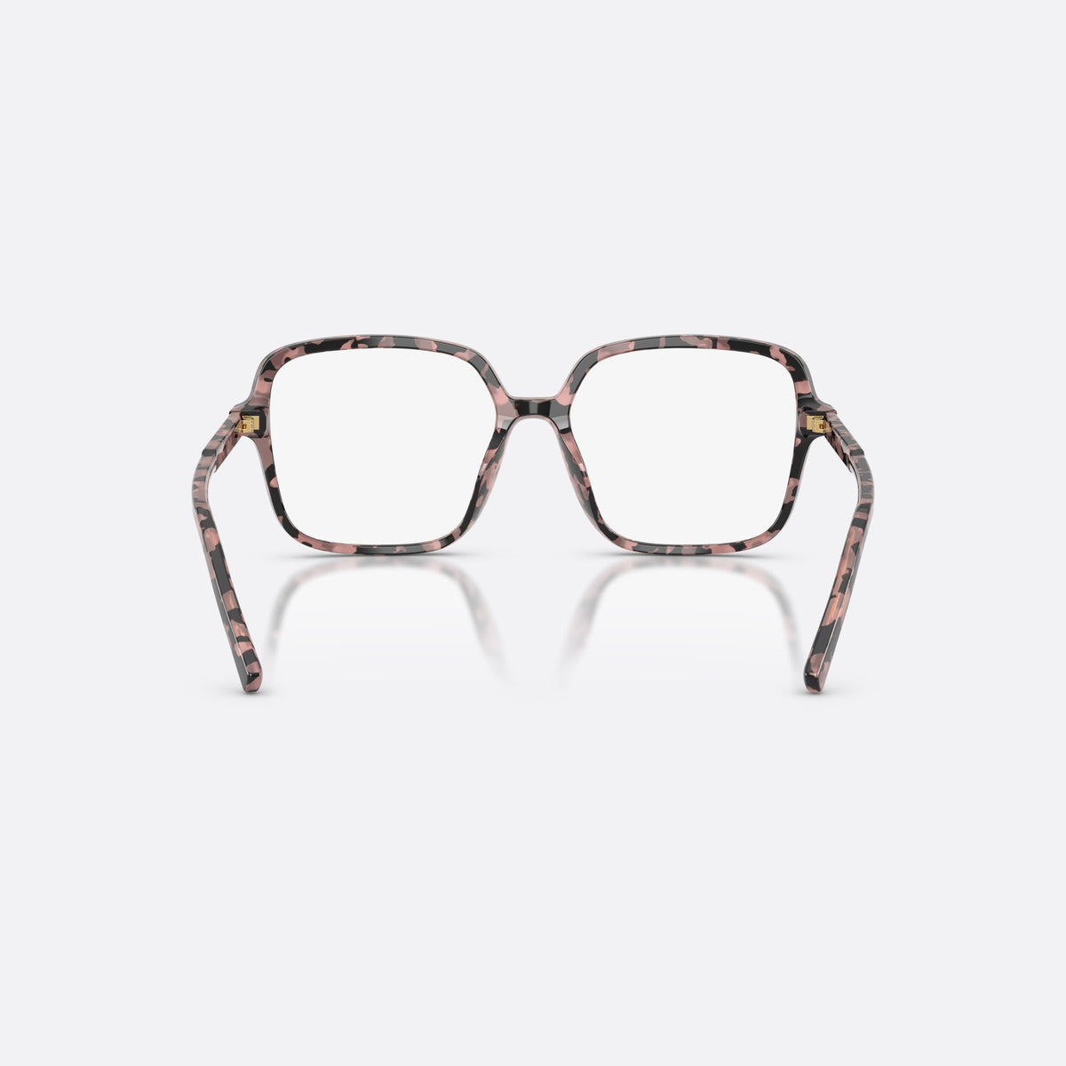 Rame ochelari de vedere Dolce & Gabbana DG3442 3476, patrati havana, pentru femei, punte simplă care unește rămele, literele brandului pe brațe, vedere din spate