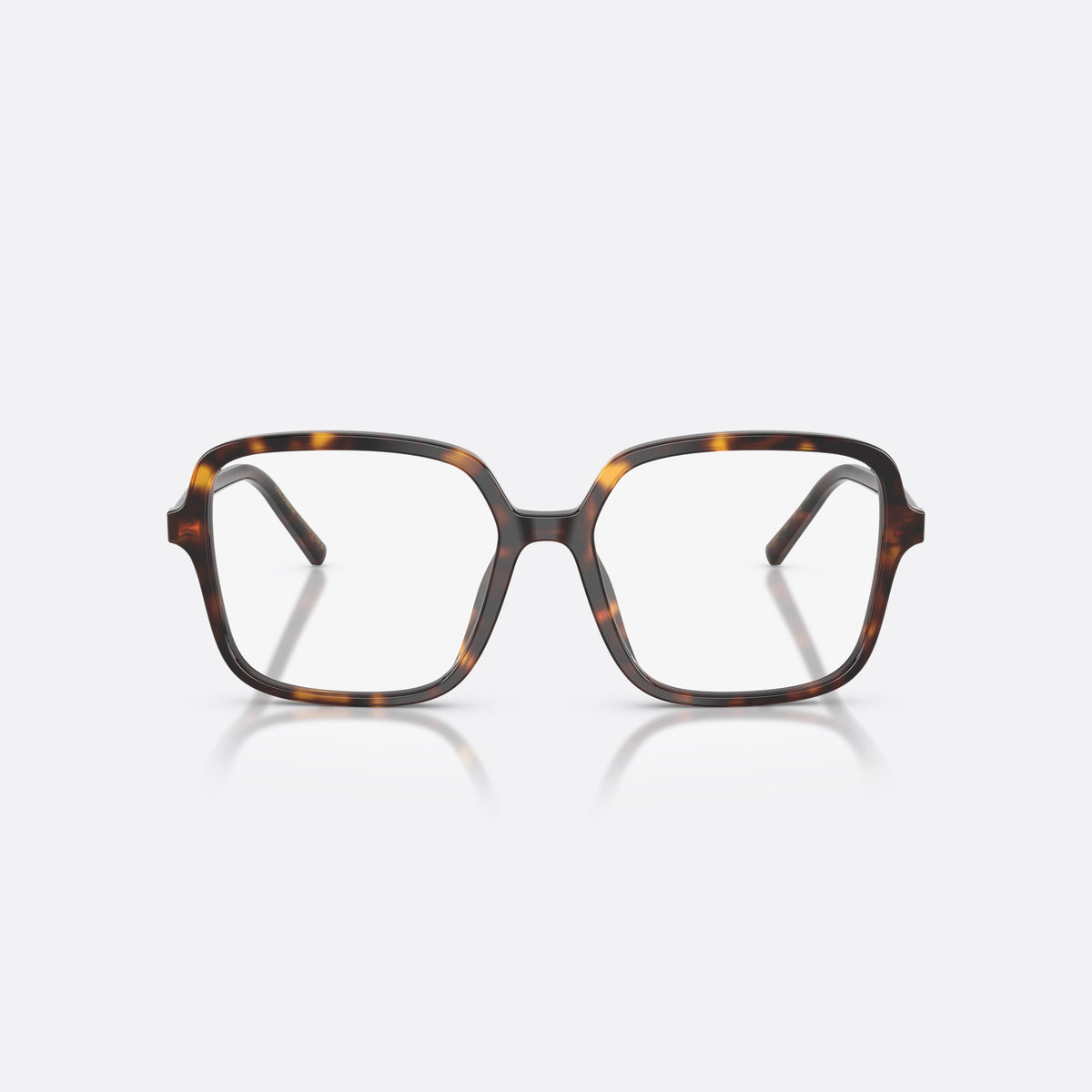 Dolce & Gabbana DG3442 502 eyeglasses, havana square frame for women, plain double bridge, brand lettering on the temples, front view