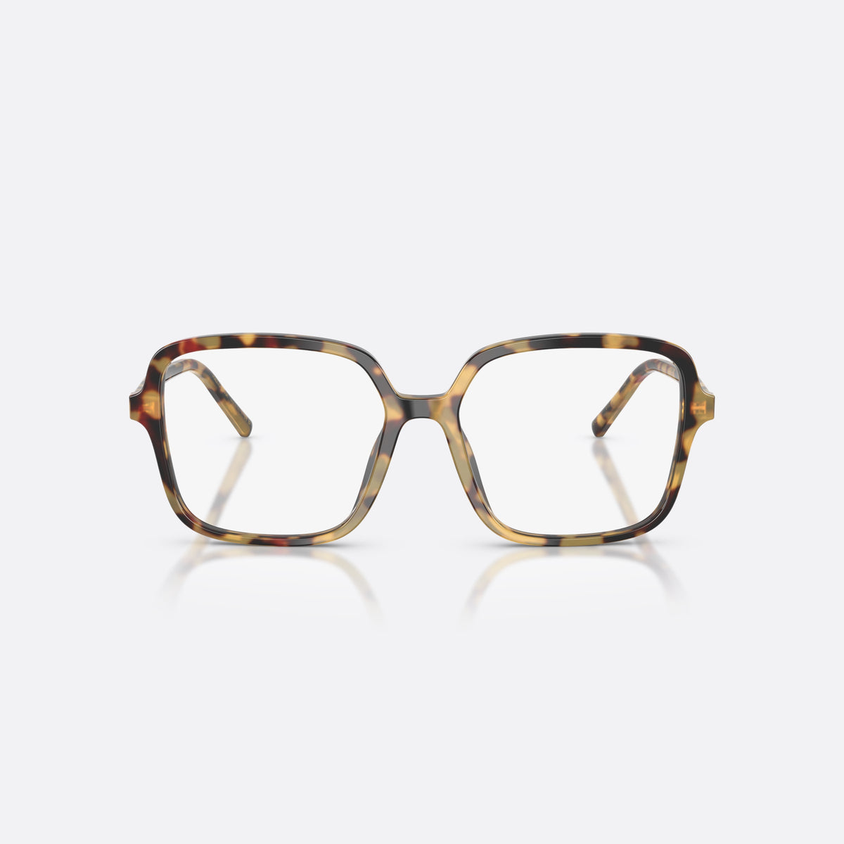 Dolce & Gabbana DG3442 512 eyeglasses, havana square frame for women, plain double bridge, brand lettering on temples, front view