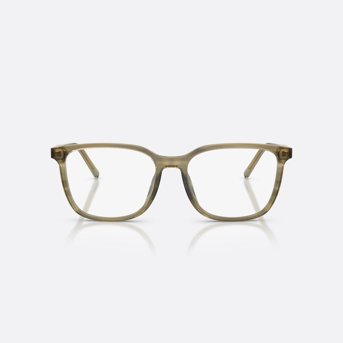 Dolce & Gabbana DG3445 3480 eyeglasses, green square frame for men, plain double bridge, brand lettering on temples, front view