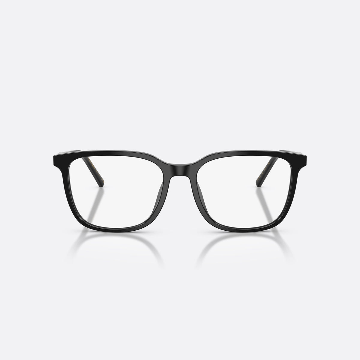 Dolce & Gabbana DG3445 501 eyeglasses, black square frame for men, plain bridge, brand lettering on temples, full-rim frame, front view