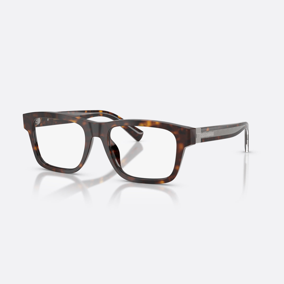 Rame ochelari de vedere Dolce & Gabbana DG3446 502, rectangulari havana, pentru bărbați, punte simplă tip șa, literele brandului pe brațe