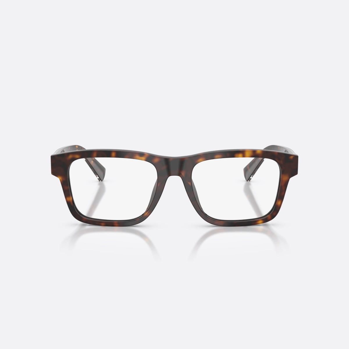 Rame ochelari de vedere Dolce & Gabbana DG3446 502, rectangulari havana, pentru bărbați, punte plată în formă de șa, literele brandului pe brațe, vedere din față