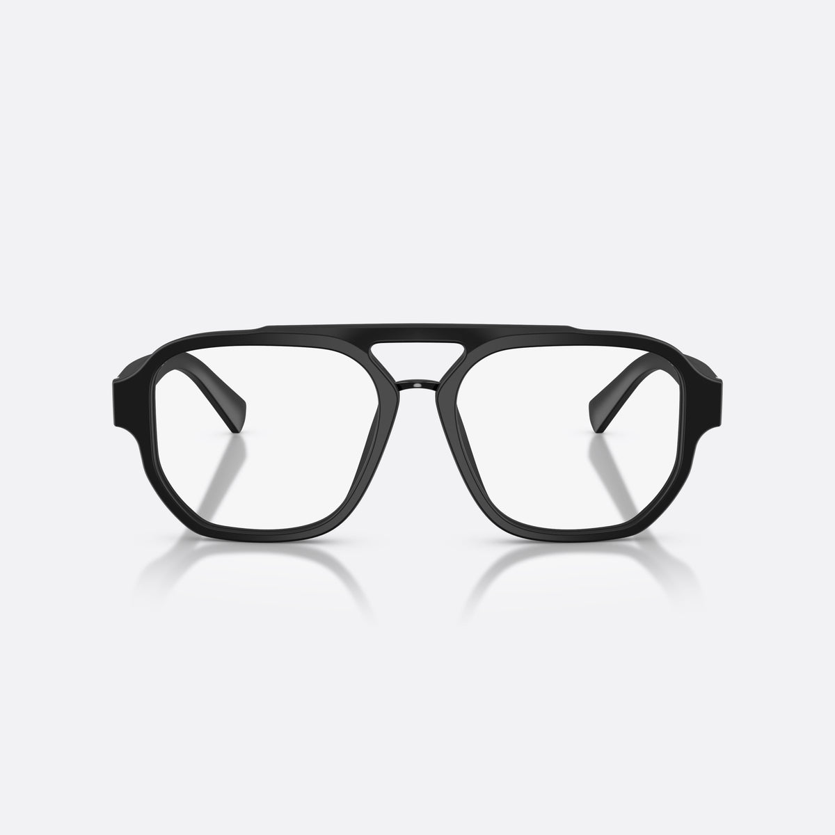 Rame ochelari de vedere Dolce & Gabbana DG3447 2525, pilot negru, pentru bărbați, punte dublă cu bară superioară, literele brandului pe brațe, vedere din față