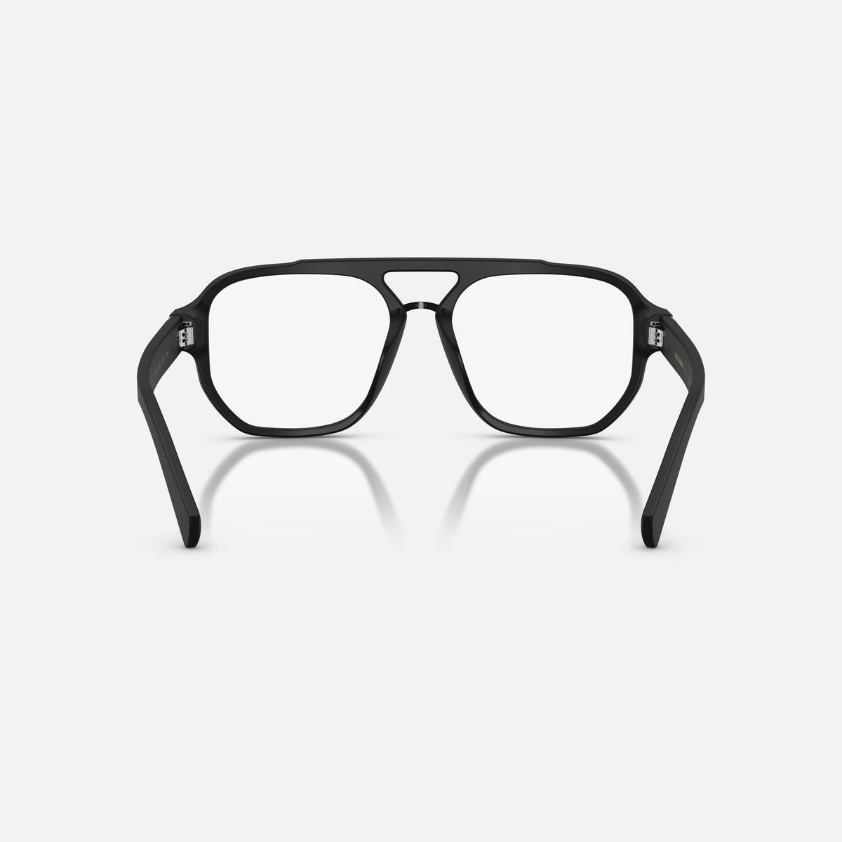 Rame ochelari de vedere Dolce & Gabbana DG3447 2525, pilot negru, pentru bărbați, punte dublă cu bară superioară, literele brandului pe brațe, vedere din spate