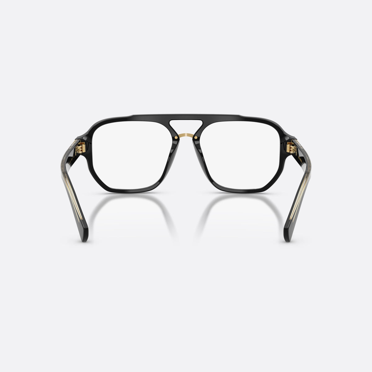 Dolce & Gabbana DG3447 501 eyeglasses, black pilot frame for men, double bridge with top bar, full-rim frame, back view