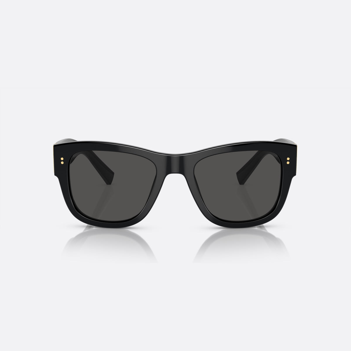Dolce & Gabbana DG4338 501/87 sunglasses, black square frame for men, plain bridge, brand lettering on temples, full-rim frame, front view