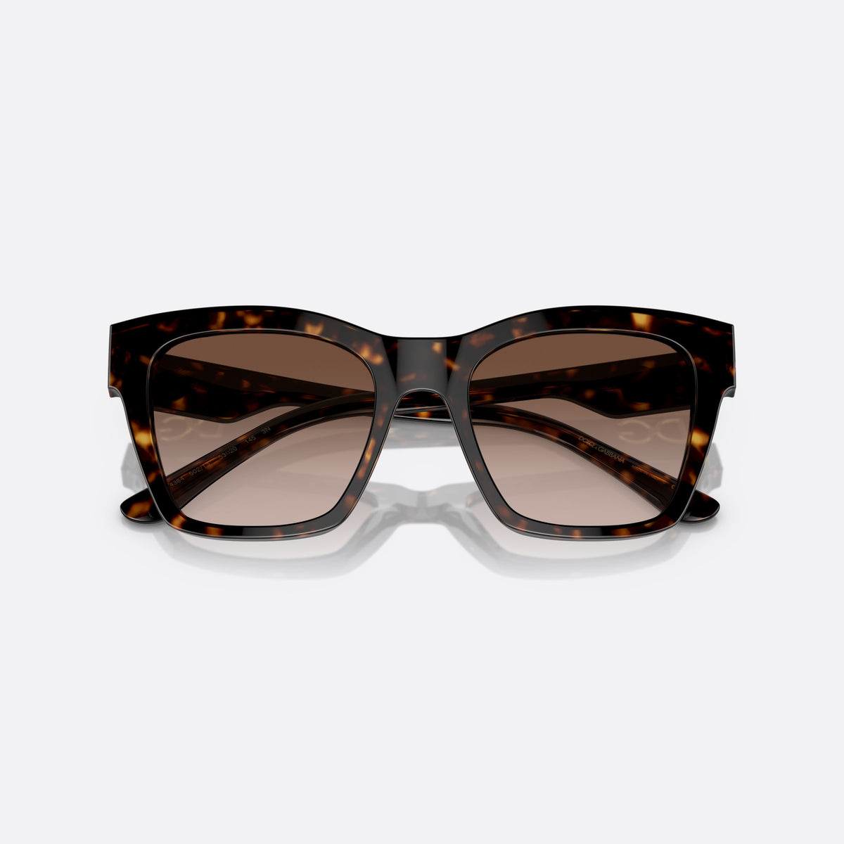 Ochelari de soare Dolce & Gabbana DG4384 502/13 B, patrati havana, pentru femei, punte simplă integrată, logo-ul brandului pe braț