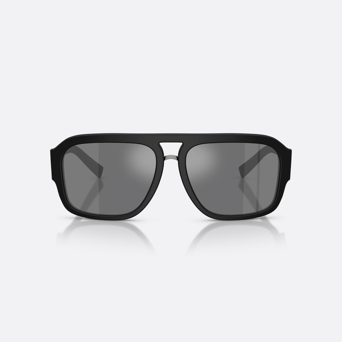 Dolce & Gabbana DG4403 25256G sunglasses, black pilot frame for men, keyhole bridge, brand logo plaque on temple, front view