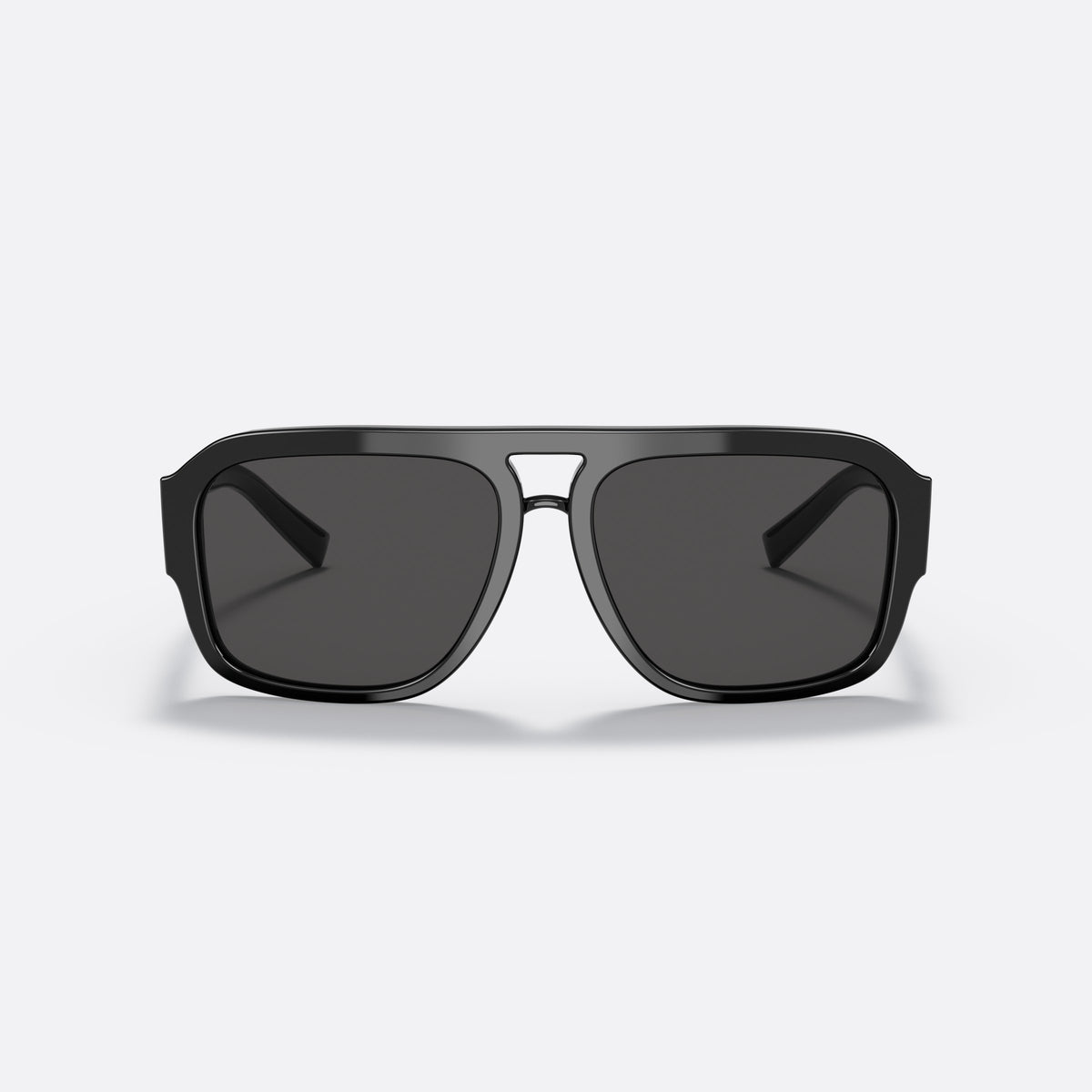 Ochelari de soare Dolce & Gabbana DG4403 501/87, pilot negru, pentru bărbați, punte keyhole, placă cu logoul brandului pe braț, vedere din față