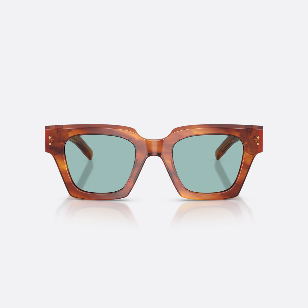 Ochelari de soare Dolce & Gabbana DG4413 322180, patrati havana, pentru bărbați, punte simplă, literele brandului pe brațe, ramă completă, vedere din față