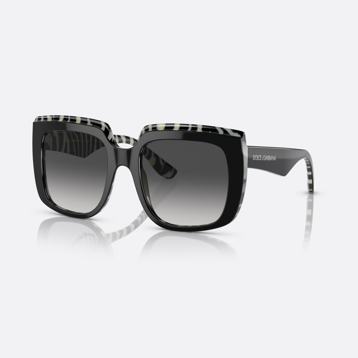 Ochelari de soare Dolce & Gabbana DG4414 3372/8G, patrati negru, pentru femei, punte simplă, integrată în ramă, ramă completă