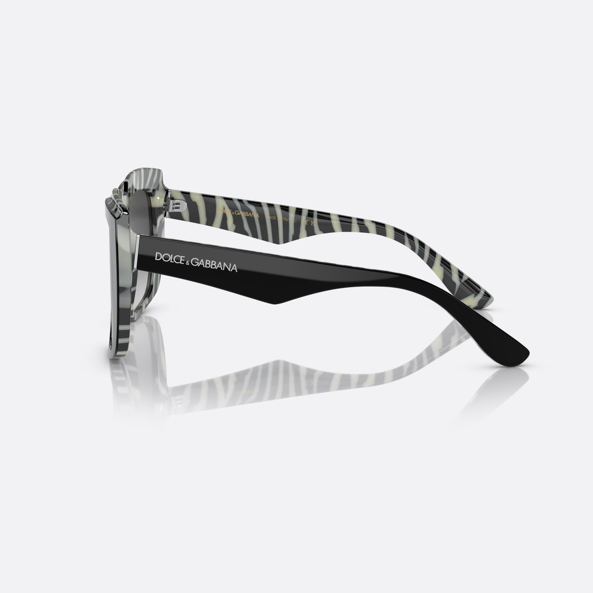 Ochelari de soare Dolce & Gabbana DG4414 3372/8G, patrati negru, pentru femei, punte simplă, integrată în ramă, ramă completă, vedere laterală