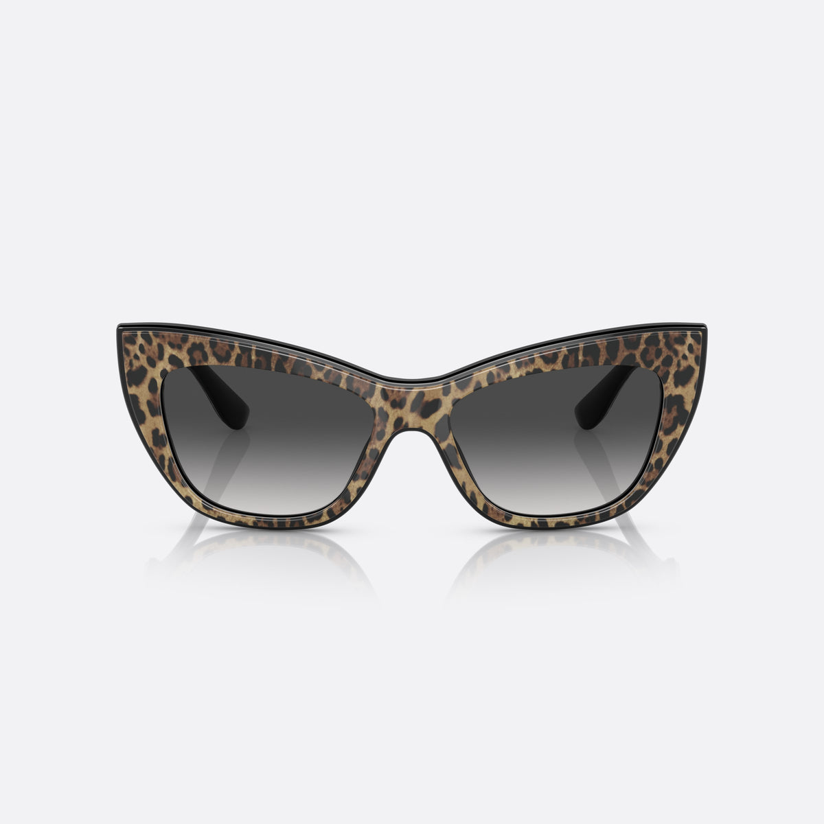 Dolce & Gabbana DG4417 3163/8G sunglasses, black cat eye frame for women, keyhole bridge, brand lettering on the temples, front view
