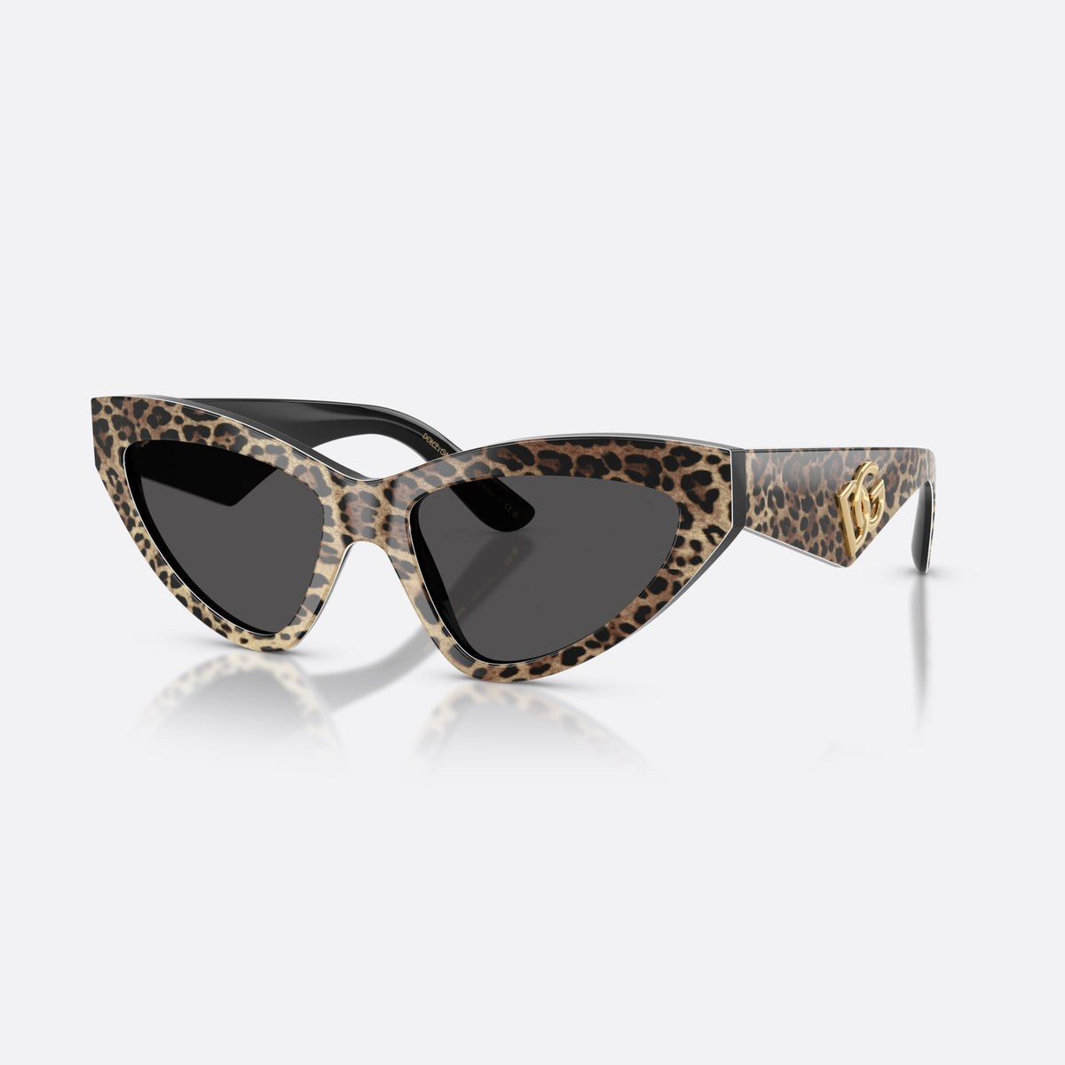 Dolce & Gabbana DG4439 316387 sunglasses, brown cat eye frame for women, plain bridge, brand logo on temples, full-rim frame